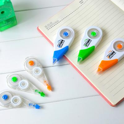 China Custom Transparent Plastic Refill PVC Correction Tape School Stationery Colored Clear Refill Plus White Correction Tape for sale