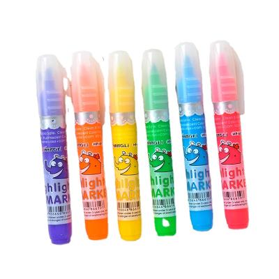 China Multi Color Funny Highlighter Set Customized Pastel Highlighter Advertising Promote Blusecent Highlighter Marker Pen Stationery For Office Kids Students Students 'school for sale