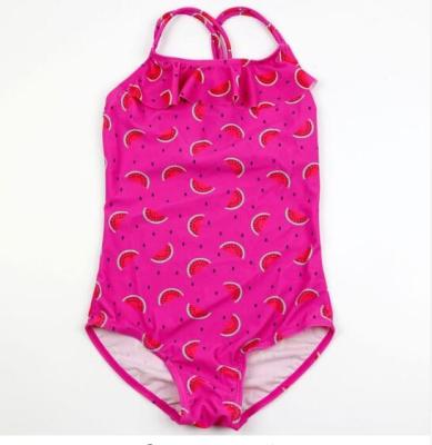 China 2018 New Model 3-10Year Old Girls One Pieces Swimsuit Red with Dots Pattern Kids Sling Swimwear for sale