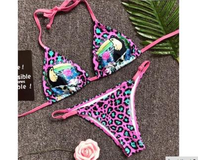 China Sexy Leopard 2018 Micro Bikini Set Push Up Thong Biquini High Cut Women for sale