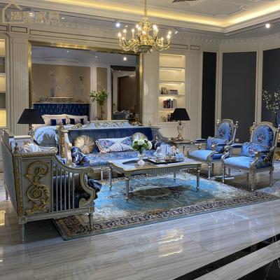 China Other New Design French Style Classic Wood Couches Luxury Living Room Sofa Set Furniture for sale