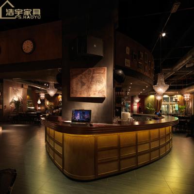 China Modern Coffee Night Club Bar Furniture Set Reception Bar Counter Wooden Modern Design for sale