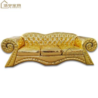 China Modern Shiny Gold Leather Restaurant Designs Furniture Booth Sofa Seating Restaurant Bar Furniture for sale