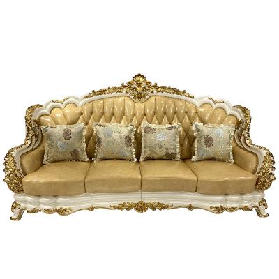 China Classic Leather Sofa Tufted , Hand Craved Classic Sofa , Violin Leather Sofa for sale