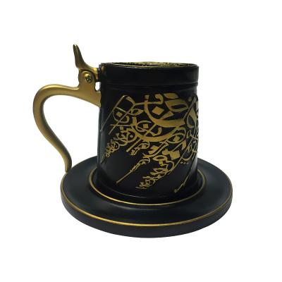 China Black Color Aromatherapy Furnace Resin Crafts Middle Eastern Style Imitation Water Mug Middle Eastern Style For Gifts for sale