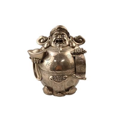 China Europe and America Customized Chinese Style Creative God of Wealth Copper Interior Ministry Decoration Resin Cold Cast Crafts for sale