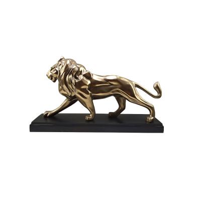 China Europe and America factory direct wholesale custom creative home office cold cast copper lion decoration resin crafts for sale