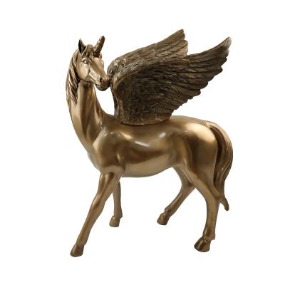 China Europe and America Factory Customized Pegasus Furnishings Ornaments Cold Casting Copper Craft Resin Crafts for sale