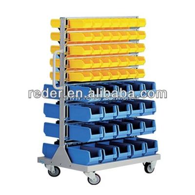 China Heavy Duty Diaplsy Box Movable Double Sided Storage Bin Rack for sale