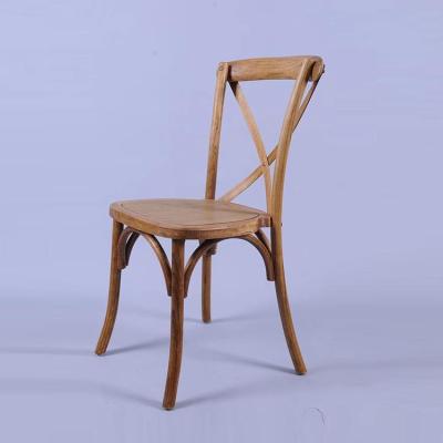 China Modern Modern Wooden Dining Cross Back Chairs For Restaurant And Wedding Events for sale