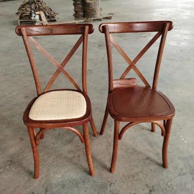 China Modern Modern Wooden Dining Cross Back Chairs For Restaurant And Wedding Events for sale