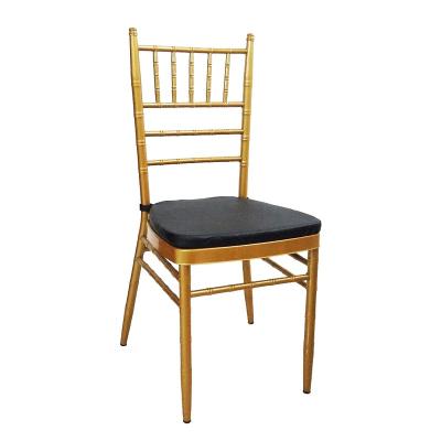 China Hot sales modern fancy morden gold tiffany iron metal chiavalry dining chairs for restaurant and wedding for sale