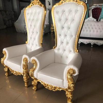 China Modern Queen King Sofa Sectional Comfortable Golden Luxury Royal Wedding Chairs For Wedding And Events for sale