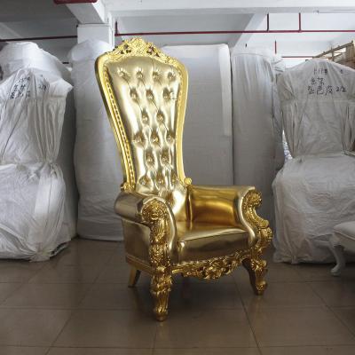 China Modern Luxury High Quality Royal Metal Throne King and Queen Sectional Sofa High Back Golden Chairs For Wedding for sale