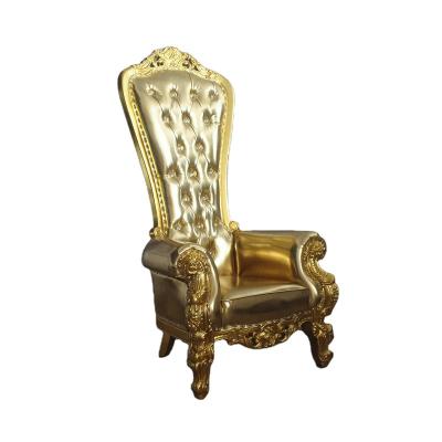 China Modern Luxury High Quality Royal Metal Throne King and Queen Sectional Sofa High Back Golden Chairs For Wedding for sale