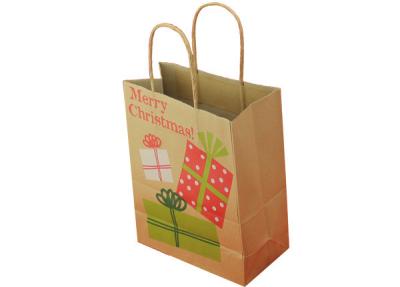 China Brown craft Colored Paper Bags With Handles for christmas gift for sale