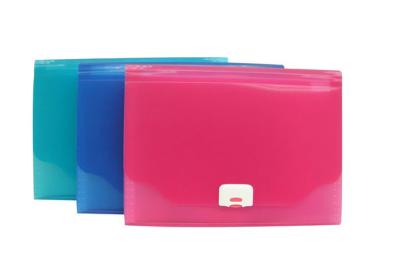 China Pink plastic expanding Plastic Document Folder , A4 size 13 Pockets for sale