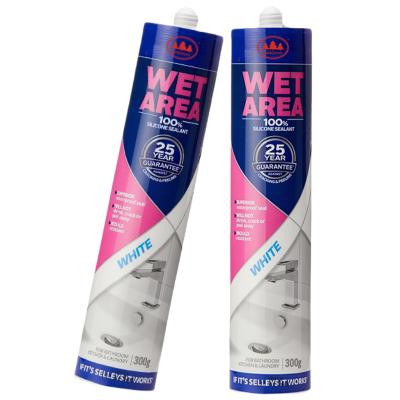 China Garantia de 25 anos 100% Silicone Sealant Área Molhada Anti Umidade Banheiro 300g Branco à venda