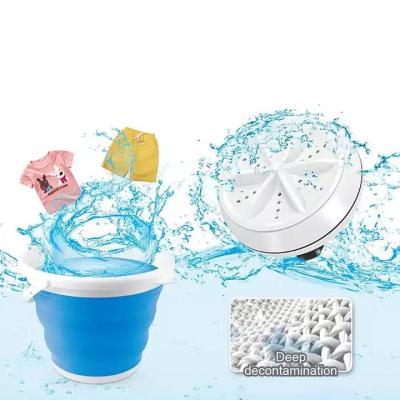 China Hotel Mini Ultrasonic Turbo Washing Machine Portable USB Powered Remove Dirt Seal Clothes Cleaning Washing Machine for Travel Home for sale