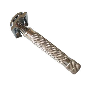 China Dishi Blade Razor Twin Thin Solid Flat Bar Zinc Alloy Head With Stain Steel Handle Shaving Razor For Shaving for sale