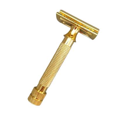 China High Quality Twin Edge Blade Aluminum Handle Shaving Safety Razor For Men Wet Shaving for sale