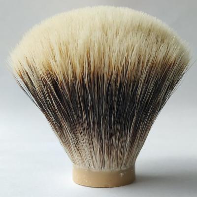 China Dishi Shaving Brush 28mm Fan Shape Gel Tip 2 Strip Super Dense Badger Hair Shaving Knot For Handmade Shaving Brush for sale