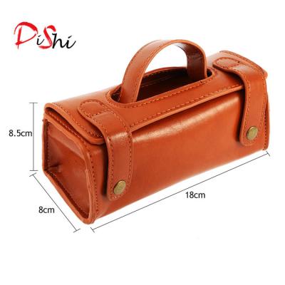 China Dishi Men's Travel Pu Dishi Shaving Brush Shaving Brush Shaving Brush Leather Toiletry Bag Dark Male Shaving Brush Shaver Container Wash Bag Shaving for sale