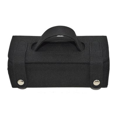 China New Fashion Black Canvas Travel Toiletry Organizer Shaving Brush Cosmetic Makeup Kit Bag Soft Beard Tool Bag for sale