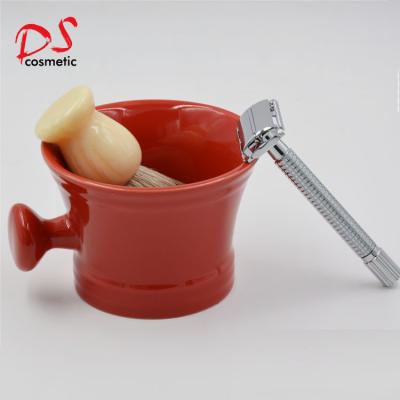 China SHAVING BRUSH Dishi Shaving Bowl Shaving Brush Cups With Handle For Soap Lather for sale