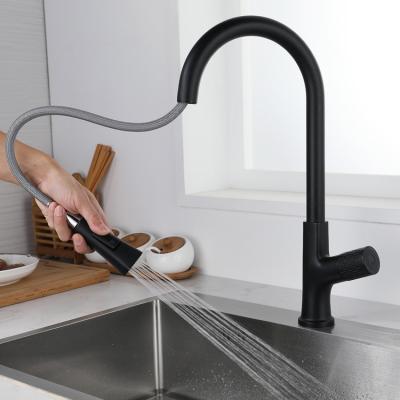 China Thermostatic Faucets Pull Out Pull Down Matt Black Sensor Kitchen Faucet Water Faucet Kitchen Mixer for sale