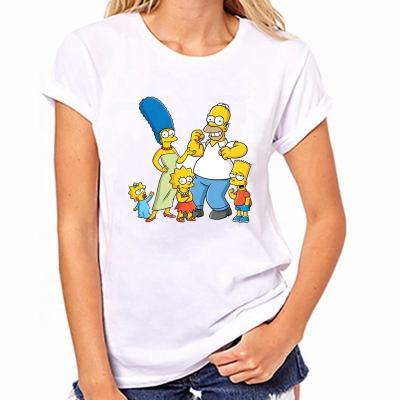 China Anti-pilling Custom T-shirt Printingsublimation Comictshirt Cartoon With Letter Printed T-shirt Women for sale