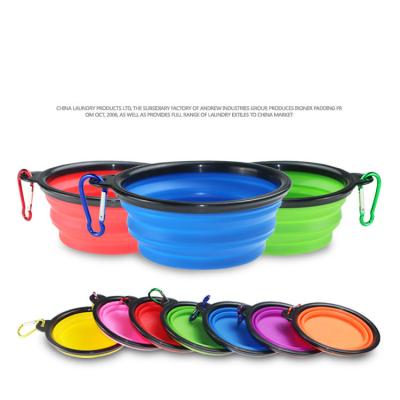 China Viable Custom Logo Folding Portable Travel Foldable Silicone Dog Food Bowl For Dog for sale