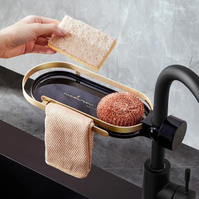 China Viable Design Bathroom Kitchen Sink Rag Freestanding Drain Rack Household Bathroom Storage Rack for sale