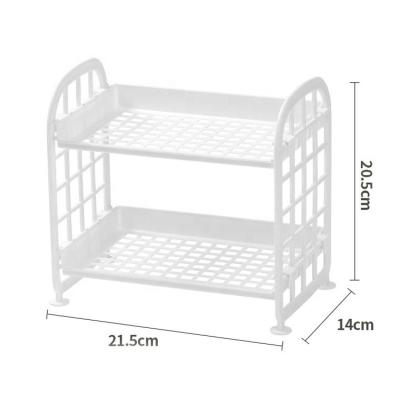 China Double-Layer Multi-Functional Bathroom Office Desktop Cosmetic Storage Rack All-match Plastic Storage Rack for sale