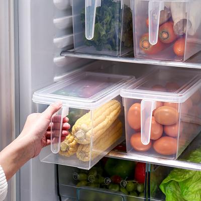 China Clear Freshness Keeping Kitchen Storage Box Sealed Organizer Plastic Container Food Fridge Home Storage Boxes for sale