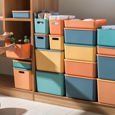 China Sustainable Stain Multiple Styles Color Plastic Clothes Toy Storage Organizer Box With Lid for sale