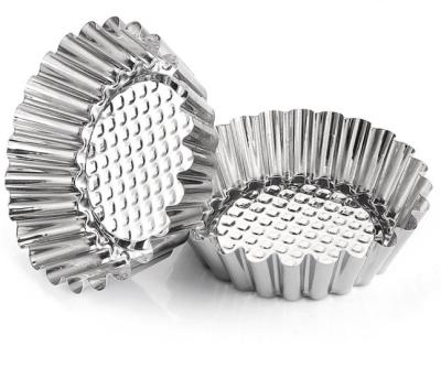 China Stainless Steel Cake Egg Mold Chrysanthemum Rice Cake Tart Silver Cup Steamed Tool for sale