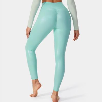 China Breathable K1167#Outdoor Running Beaded Multicolor Leather Pants Tight Sports for sale