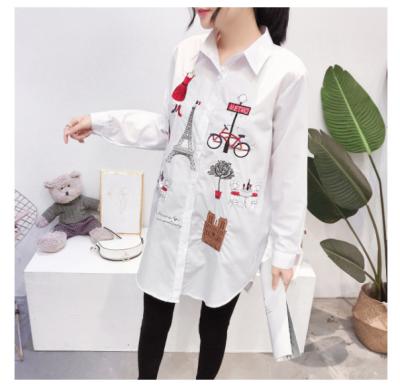 China Blouse 2022 Embroidered Female Casual Women Toops Ladies Cotton Spring Autumn Fashion Anti-shrink Blusas Mujer for sale