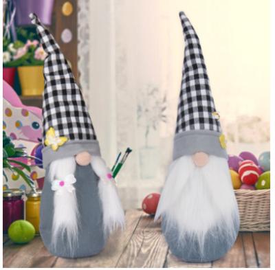 China Nordic BNPS Plaid Style Shopping Mall Window Decoration Ornaments Easter Long Hat Doll Decorative Faceless Old Man Doll for sale