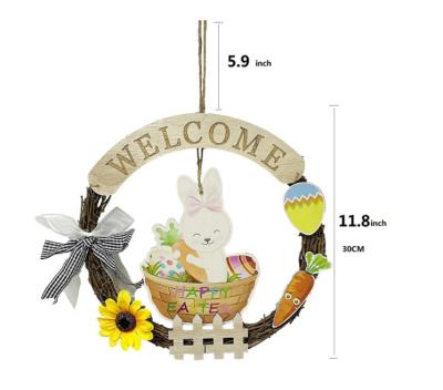 China Home Sign Garland Easter Bunny Pendant Spring Garland Door Hanging Welcome Wooden New Easter Decoration From BNPS 2022 for sale