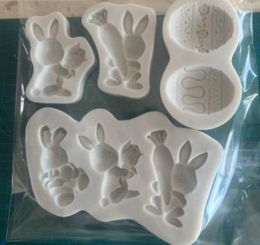 China BNPS Easter Double Egg Bunny Silicone Mold DIY Chocolate Cake Baking Tool Clay Epoxy Mold for sale