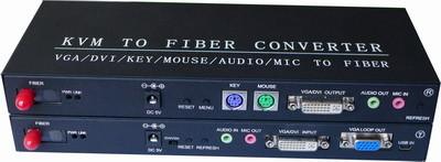 China KVM To Fiber Converter,VGA/DVI signal with MIC,PS2 over fiber extender for sale