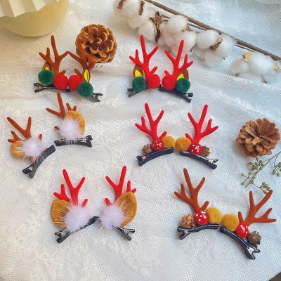 China Cute Party Happy Christmas Gifts Cartoon Hairpin Clip Ornament For Women Girls Children Kids Hair Accessories Christmas Hair Clip for sale