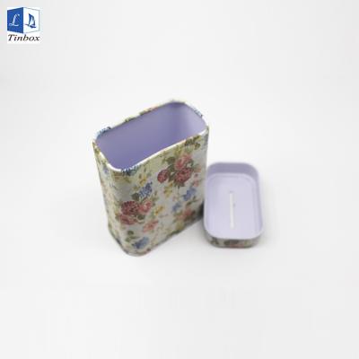 China Decorative Food Flower Pattern Custom Design Metal Tin Box Packaging for sale