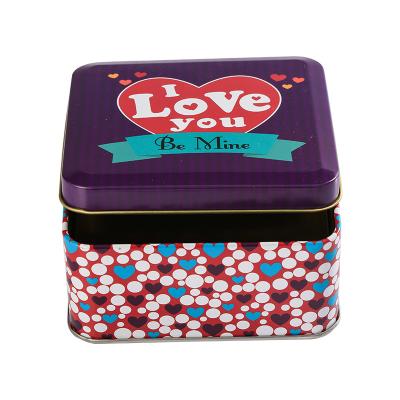 China Recyclable Storage Box With Lid Cookie Candy Iron Boxes Cosmetics Sundries Storage Case Candy And Cute Tin Box for sale