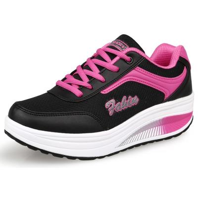 China CUSHIONING Women Fashion Shake Heighten Mesh Rubber Breathable Shoes For Women Sports Shoes Walking Shoes Sneakers for sale