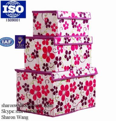 China Decorative printing foldable non woven storage box household product for sale