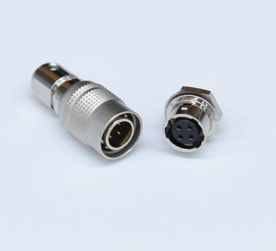 China Push Pull Self Locking Microwave Round 4 Pin Camera Connector , Plug for sale