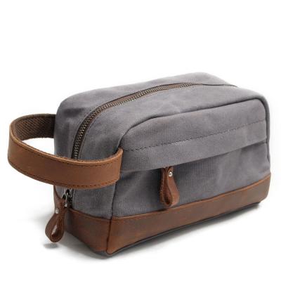 China Fashion Large Capacity Custom Vintage Mens Canvas Travel Bag Hanging Cosmetic Bag for sale